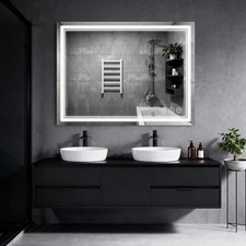 LED Bathroom Mirror 48"x36", 3 Colors Frontlit, Stepless Dimmable, 48"L x 36"W