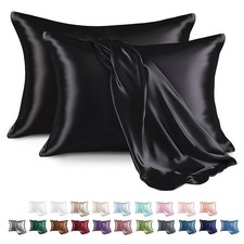 2 Pack Satin Silk Pillowcases for Hair and Skin, Silky Soft  Luxurious Bedding