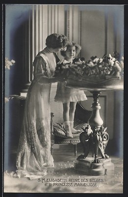 Ansichtskarte S. M. Elisabeth, Reine des Belges et la Princesse Marie-Jose 