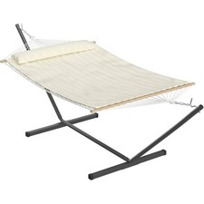 Image of 🔥Double Hammock with Stand 200kg Capacity 2-Person Outdoor Hammock with Pillow