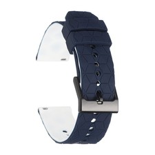 Silicone Watch Bands 20mm Quick Release Watch Bands with Pin Dark Blue-White