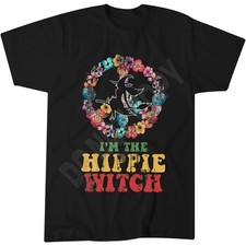 Hippie Witch T-Shirt, Retro Floral Print, Witchy Boho Style