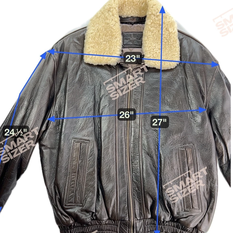 Chaqueta de bombardero de cuero de aviador XL de colección abrigo de vuelo acolchado forrado con cuello de oveja Foto 3 de 4