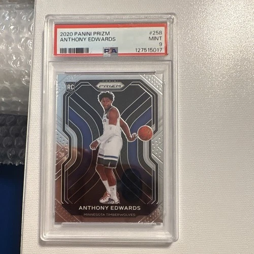 Panini Prizm 2020-21 Anthony Edwards Timberwolves Rookie Base #258 PSA 9