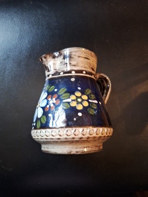 Vintage Handmade Kohler Biel Swiss Folk Art Hand Painted Pitcher Signed