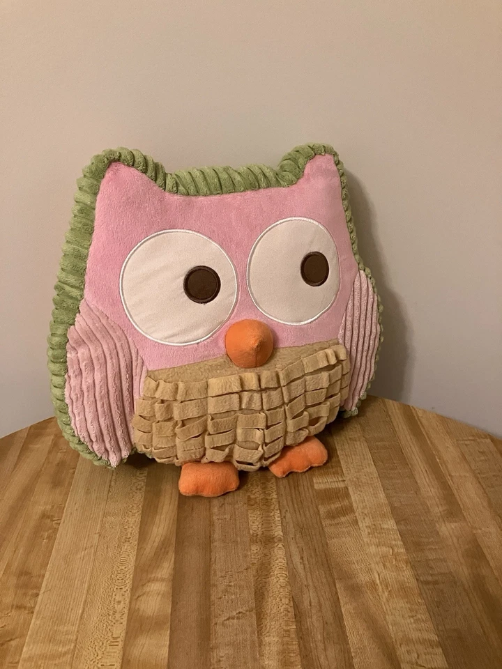 Owl Pillow Bohemian Throw Pillow Colorful Big Eyes 12x14 - Image 2 of 4