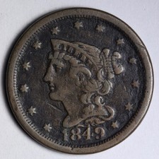 1849 Braided Hair Half Cent XF E127 ARCCY