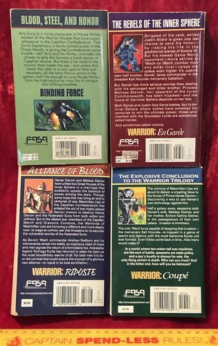 LOT OF BATTLETECH NOVELS STACKPOLE WARRIOR TRILOGY COMPLETE + BINDING FORCE VGC! - Picture 2 of 4