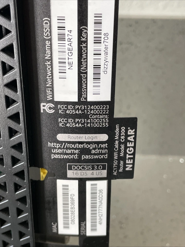 XFINITY/COMCAST Netgear C6300 AC1750 WiFi Dual Band Cable Modem Gigabit Router - Image 4 of 4