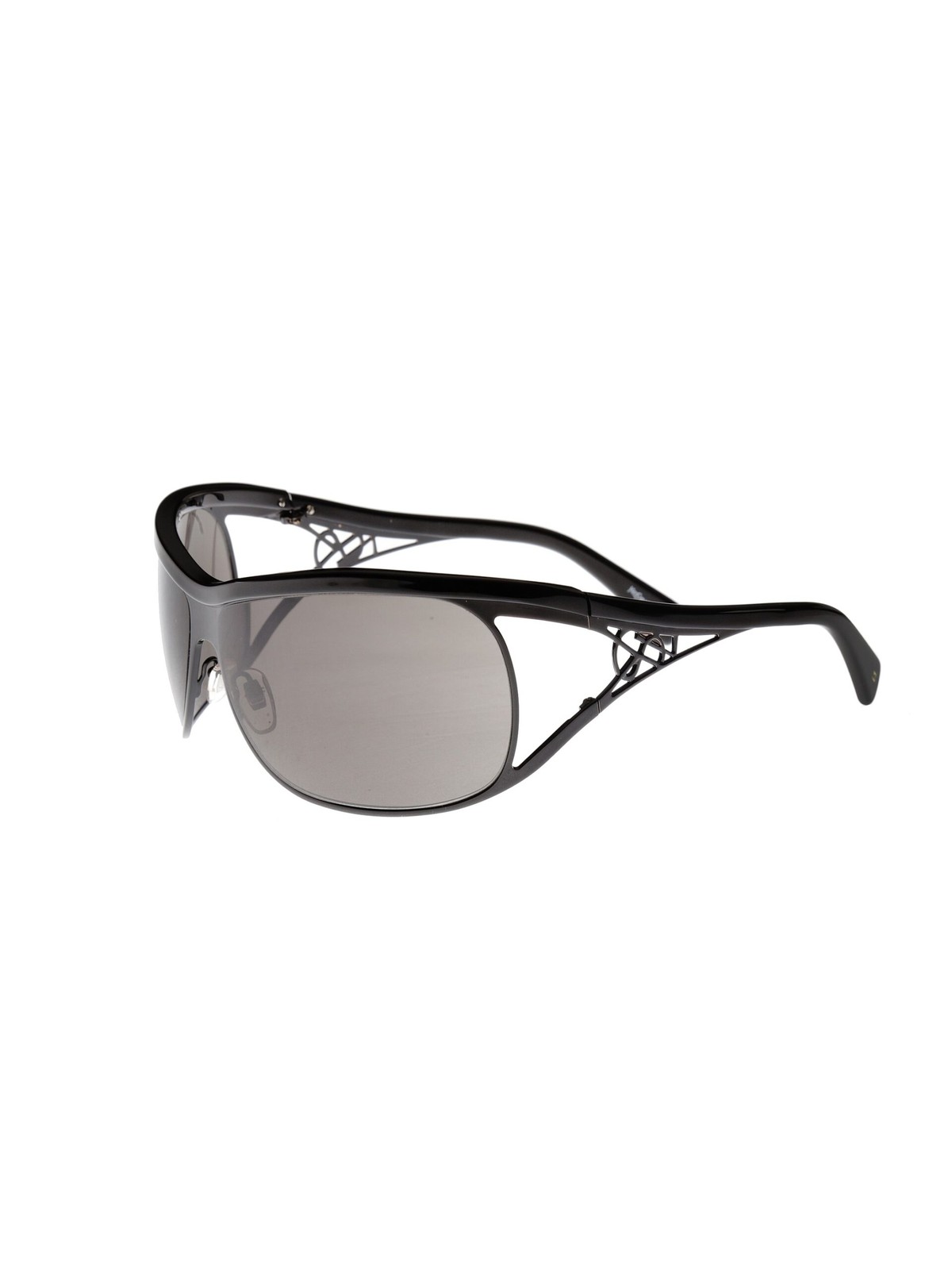 Occhiali da sole Yves Saint Laurent '00s avvolgenti neri ORIGINALI NUOVI