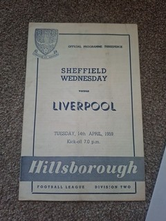 Sheffield Wednesay V Liverpool 1959 Football Programme