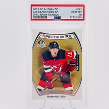 Alexander Holtz Gold /50 PSA 10 💎 2021-22 SP Authentic Spectrum Future Watch