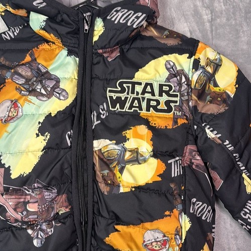Star Wars Puffer Jacket With Hood and Pockets Size 4 Unisex - Picture 2 of 9