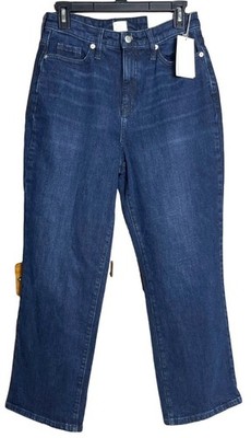 NWT A New Day Jeans Blue High Rise Bootcut Straight Crop Curvy Basic Wom 6/28R
