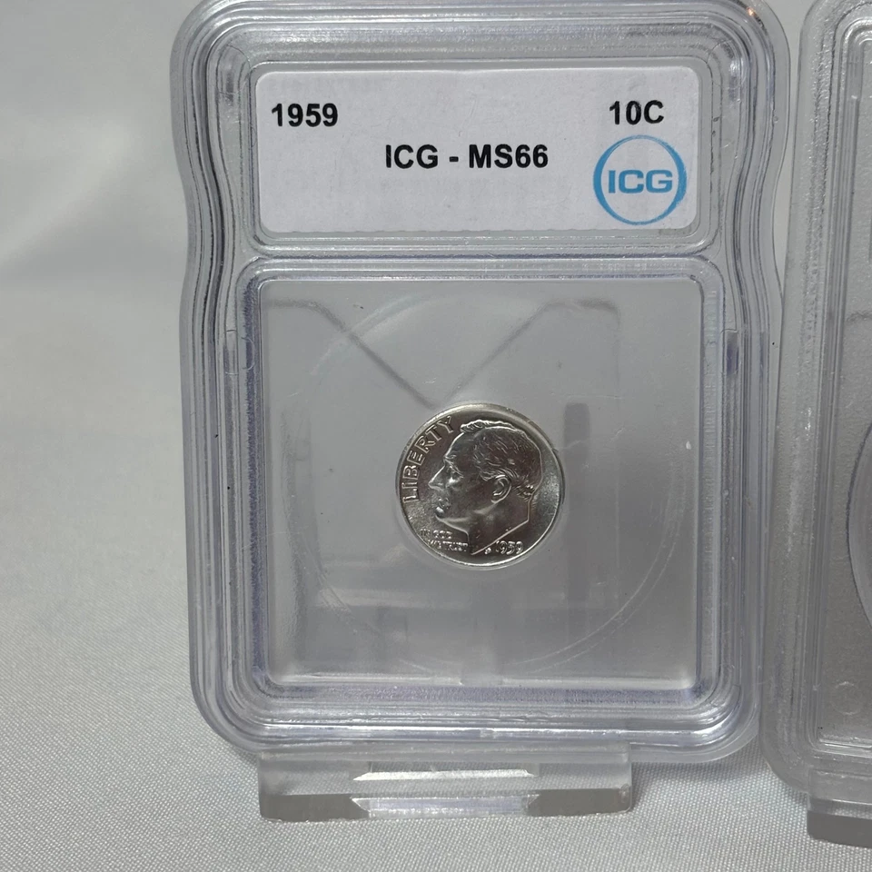 1959 10c Dime ICG MS66 & 1988 P Dime 10c PCGS MS65 - Image 3 of 4