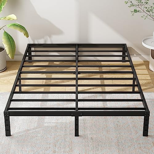12 Inch Heavy Duty Queen Metal Bed Frame with Steel Slats