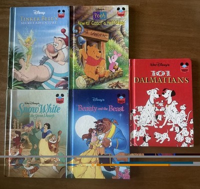 5 Disney Wonderful World Of Reading Books 101 Dalmatians Beauty Beast Childrens