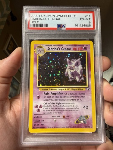 Pokemon Gym Heroes Sabrina's Gengar 14/132 PSA 6 - With Swirl (read Desc)