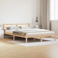 Bettgestell Mit Kopfteil 160X210 Cm Aus Massivem Kiefernholz