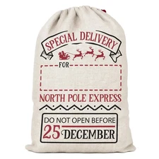 North Pole Special Delivery Santa Sacks Drawstring Christmas Bags, 26 x 19 In...