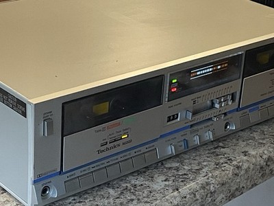 Technics RS-M202 Stereo Double Cassette Deck Silver Vintage Made