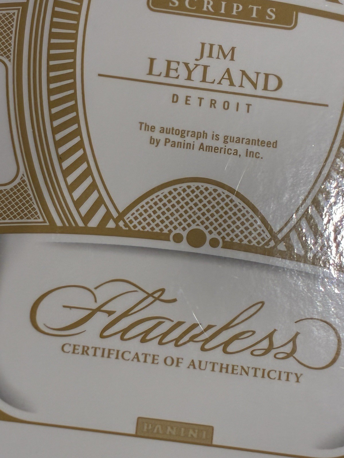 Jim Leyland Auto Panini Flawless Auto #LS-JL Legendary Scripts /25 HOF view 4