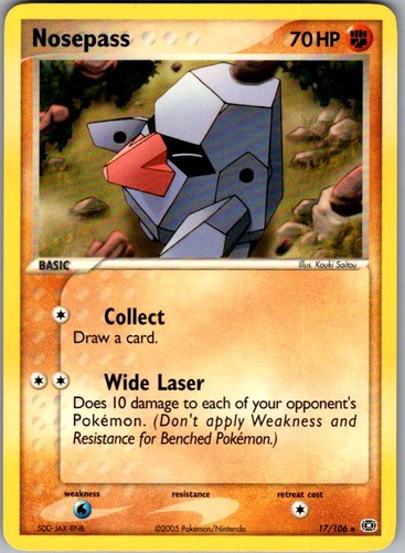 EMERALD NOSEPASS 17/106 R POKEMON NM
