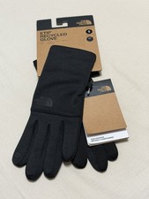 NWT North Face Recycled ETIP Gloves Black Blacked Logo Men's Small S 45 MSRP