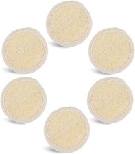 6 Pack Natural Loofah Exfoliating Facial Scrubber, Made with Natural Shower Loof