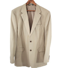 Jos A Bank Stays Cool All-Wool Sport Coat Mens-46 Long Beige Year-Round Blazer