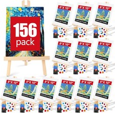 156 Pcs Professional Painting Set With Easels 12 Wood Easels120 Brushes With Nyl