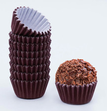 100 Forminhas de Brigadeiros Marrom ? Mini Cupcake Cases / Festa Brasileira