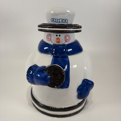 Vintage Nabisco Oreo Snowman Cookie Jar Houston Harvest 2000 Series
