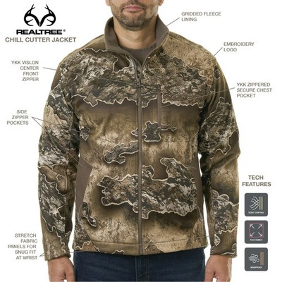 Men's Chill Cutter Softshell Hunting Jacket Full Front Zip Realtree EXCAPE S-3XL