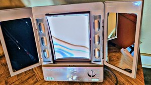 Vintage Vidal Sassoon Lighted Tri Fold Makeup Mirror Mauve 80s Vanity Works