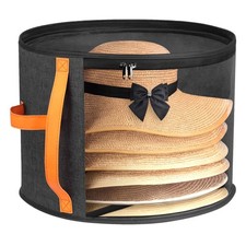 Oversized Clear Hat Storage Box -Wide Brim Cowboy Hat Organizer-Travel Bag Black