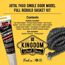 Jotul Wood Stove  SINGLE DOOR F400 Castine REBUILD Gasket Kit *FREE Shipping!*