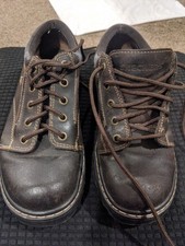 Skechers Vintage Chunky Platform Brown Leather Shoes Womans Size 7