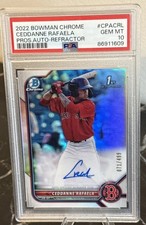 1st Bowman Chrome Ceddanne Rafaela Auto-Refractor  071/499 PSA 10 (MS230)