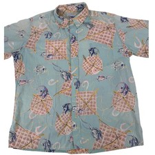 Vintage Reyn Spooner Hawaiian Shirt XXL Men's Short Sleeve Fish Kite Print