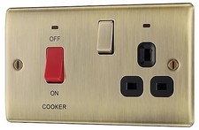 BG Nexus Metal Cooker Control Switch, 45A Double Pole Socket
