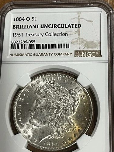 1884-O Morgan Silver Dollar  GEM BU NGC TONNER 1961 Treasury Collection