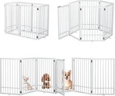 5 Panels Dog Playpen With Door Pet Safety Fence For Living Room Bedroom Garden