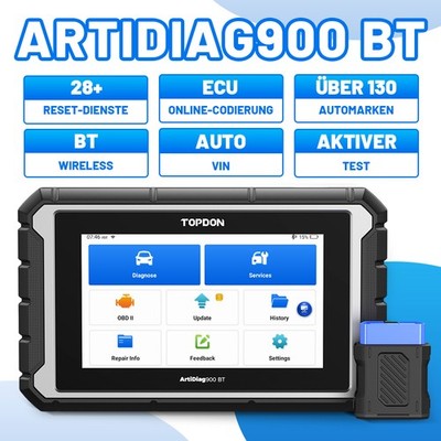 TOPDON ArtiDiag900 BT KFZ OBD2 Diagnosegerät Alle Systeme ECU Kodierung Deutsch