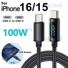 USB C to USB C Cable 100W 5A PD Fast Charging Cord Type-C Charger w/ LED Display