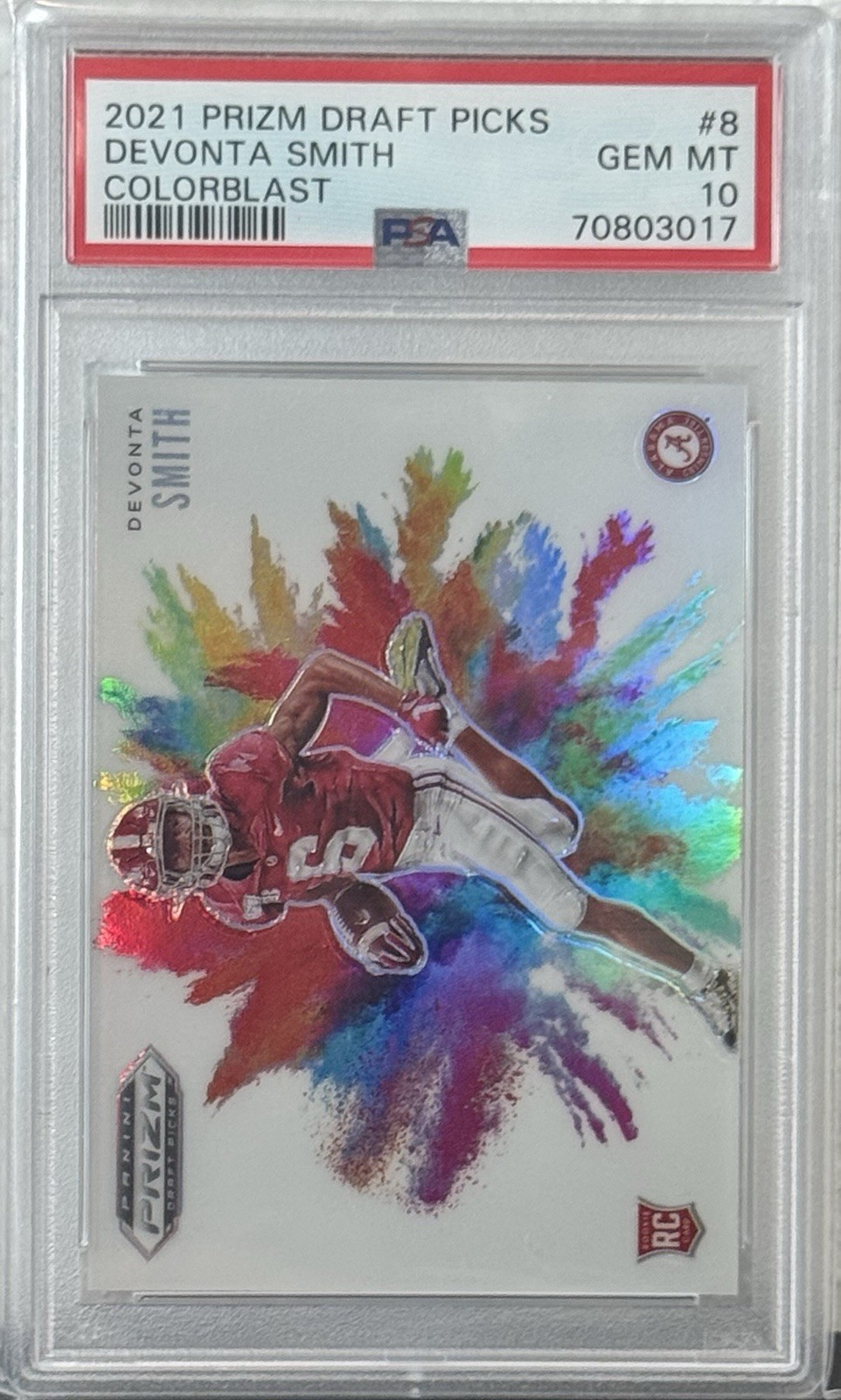 DeVonta Smith Panini Prizm Draft Picks Color Blast #8 Base
