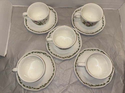 10 PC Noritake Gourmet Garden Coffee Tea Cups Mugs & Saucers Service For 5 Set - Picture 9 of 18