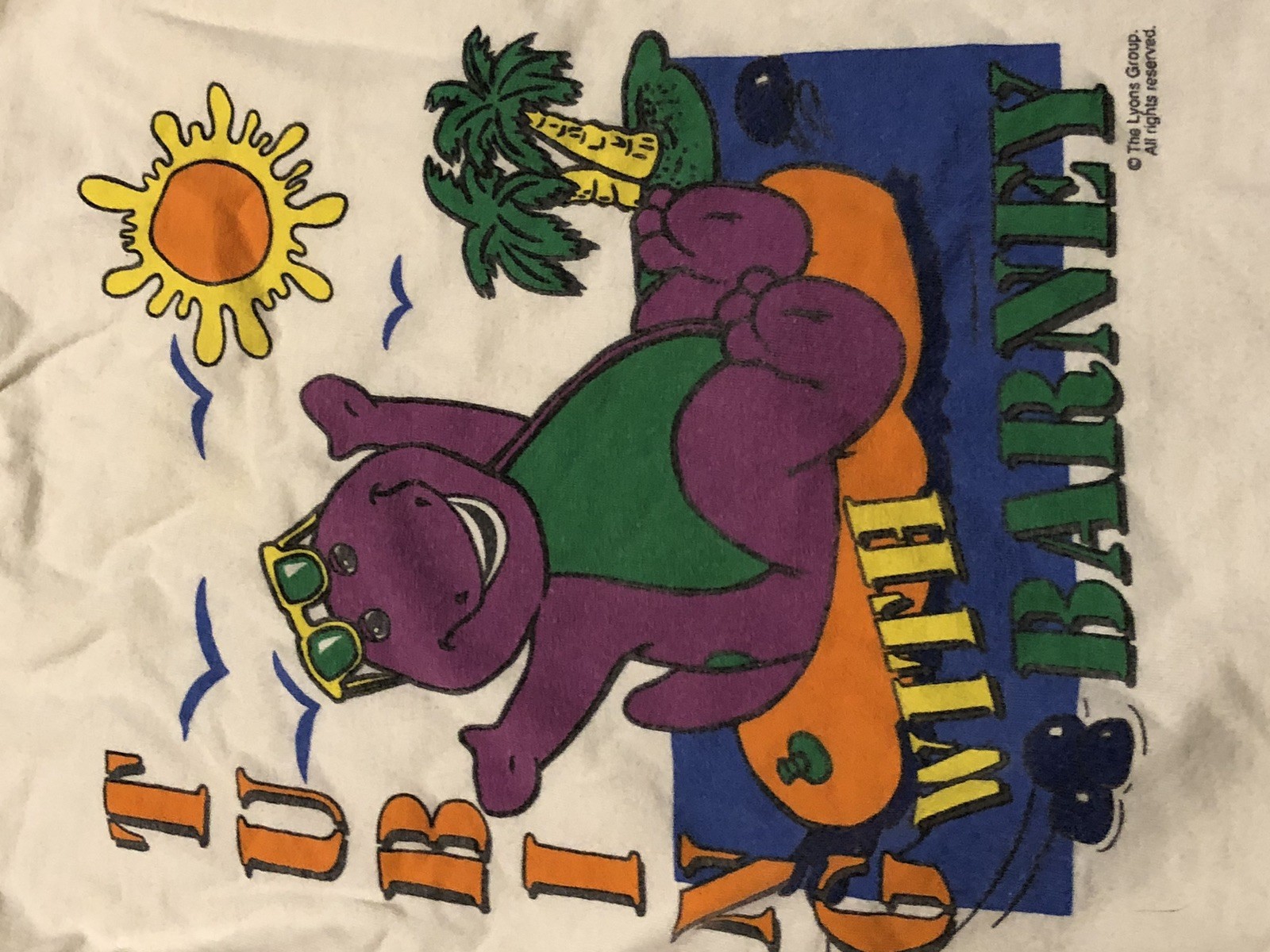 Vintage The Lyons Group Barney Kids Shirt Tubing With Barney
