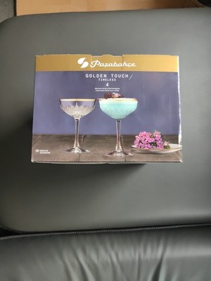 Pasabahce Timeless Golden Touch 4er Set Cocktail Glas Neu
