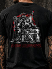 Skeleton King Throne Graphic Tee, Dark Fantas...